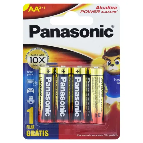 PILHA PANASONIC ALCALINA AA LV4P3
