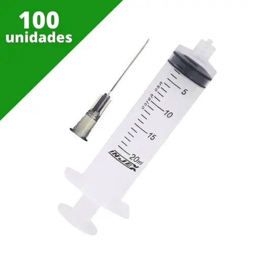 Seringa Descartável Injex 20ml com Agulha Bico Lock