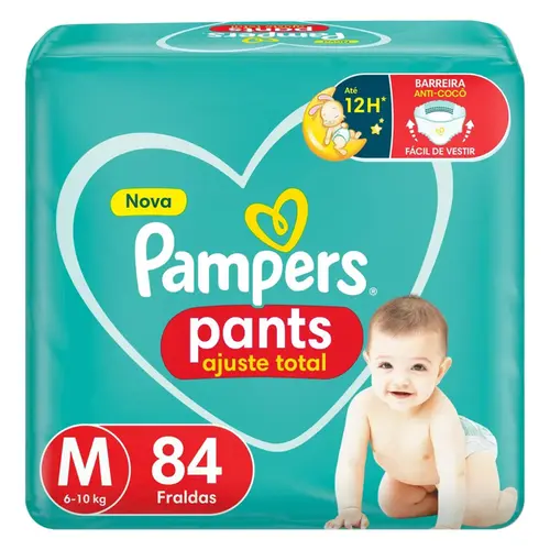 Fralda Pampers Pants Ajuste Total M 84 unidades