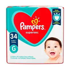 Fralda Pampers Supers Mega G 34Un