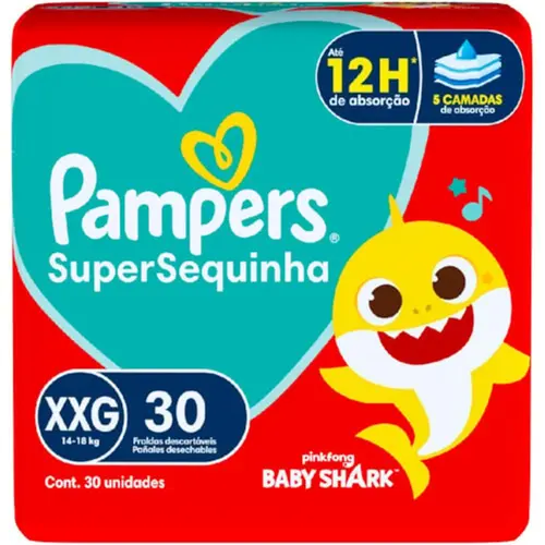 Fralda Pampers Supers Mega Xxg 30Un