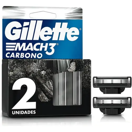 Carga Lâmina De Barbear Gillette Mach3 Carbono 2 Cartuchos