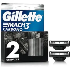 Carga Lâmina De Barbear Gillette Mach3 Carbono 2 Cartuchos