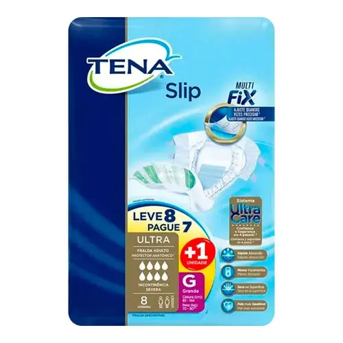 FRALDA GERIÁTRICA TENA SLIP ULTRACARE TAMANHO G LEVE 8 PAGUE 7