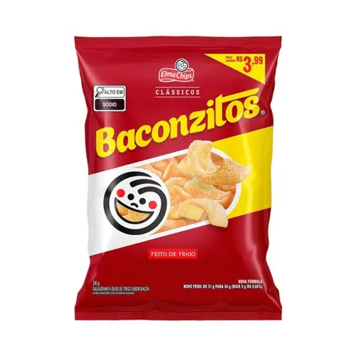 Salgadinho Baconzitos 34G