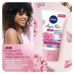Masc E Sab Facial Nivea Esfoliante 3Em1 Aqua Rose 150Ml