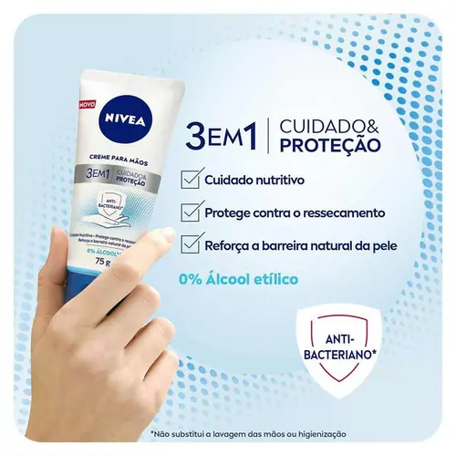 Creme P/ Nivea 3Em1 Cuidado E Protecao 75G