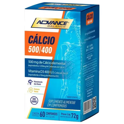 Calcio 500/400  Advance c/60cpr - Gomes Suplementos
