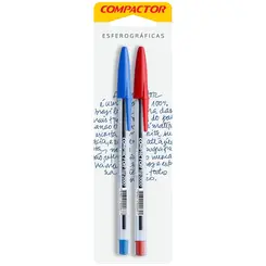 Caneta Esferografica Top  Bl/2 Cx/10 1Az/1Vm Compactor