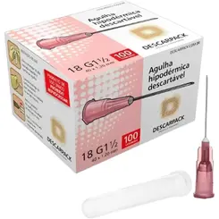 AGULHA 40 X 12 C/100 ROSA DESCARPACK