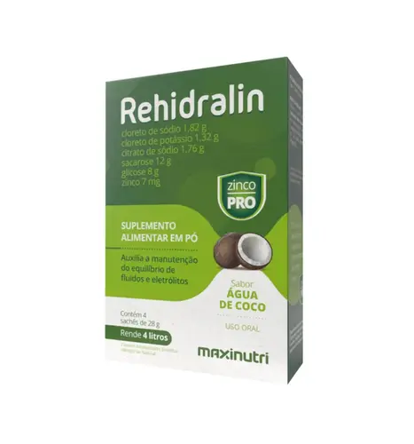 Rehidralin 04 env x 28 gramas Agua de coco