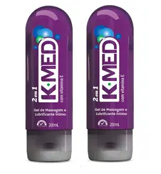 Kit 2 unidades Gel Lubrificante Íntimo K-med 2 Em 1 200ml