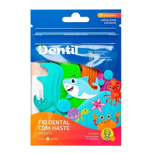 Fio Dental Com Haste Kids 20 Unidades Dentil Pro