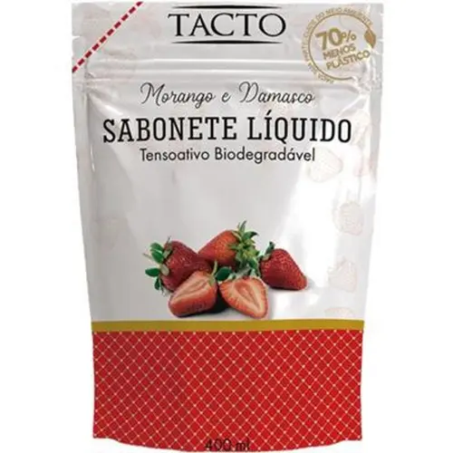 Refil Sabonete Liquido 400Ml Morango E Damasco - Tacto