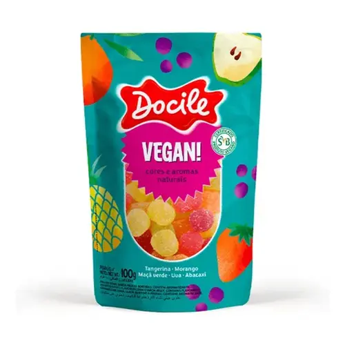 Bala De Goma Docile Vegan Gomos Sortidos 100g