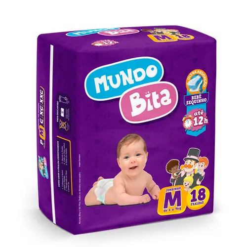 Fralda Descartavel Mundo   Bita Jumbinho Media C/18