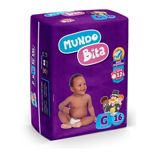 Fralda Descartavel Mundo   Bita Jumbinho Grande C/16