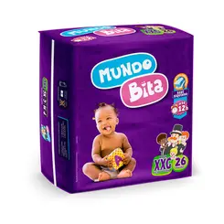 Fralda Descartavel Mundo   Bita Mega Xxg C/26
