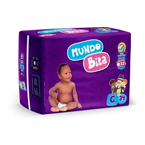 Fralda Descartavel Mundo   Bita Mega Grande C/34