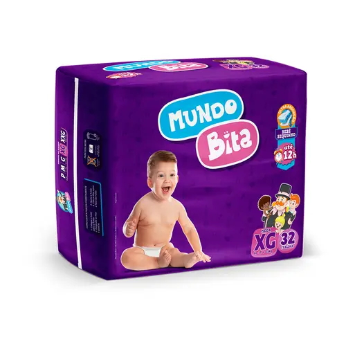 Fralda Descartavel Mundo   Bita Mega Ex.Grande C/32