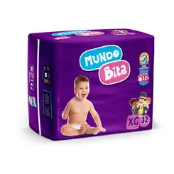 Fralda Descartavel Mundo   Bita Mega Ex.Grande C/32