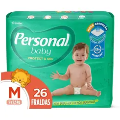 Fralda Personal Baby Protect&Sec Média Promo 4xL90pads