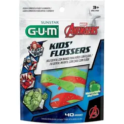 Fio Dental GUM Flosser Avengers c/40