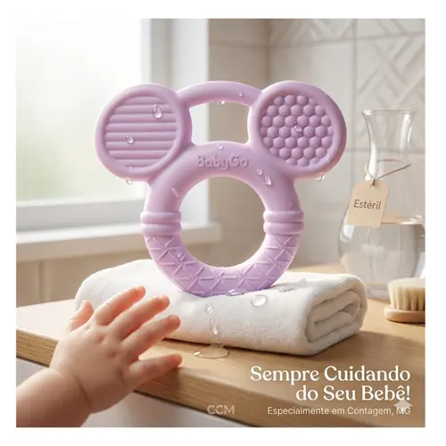 Mordedor Infantil Baby Go Minnie Rosa 1 unidade