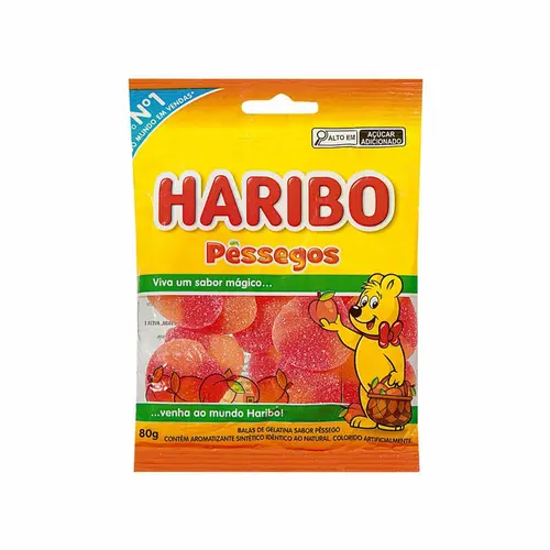 Bala Gelatina Haribo Pessego 80G