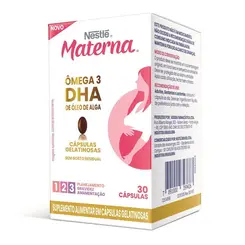 Materna Nestlé Ômega 3 DHA de Óleo de Alga Suplemento Adulto 30 Cápsulas