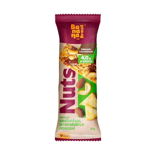 BARRA NUTS CASTANHAS AMENDOIM E ABACAXI 25G