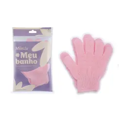 Luva Esfoliante Meu Banho Rosa Munila