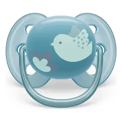 Chupeta Ultra Soft Individual Decorada 6-18M Azul/Scf092/04