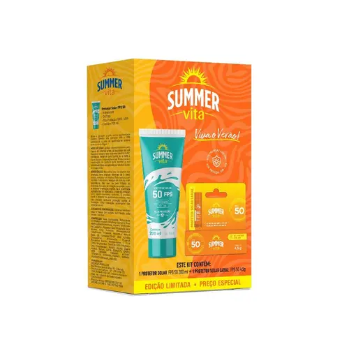 Kit Protetor Solar Summer FPS 50 + Protetor Labial