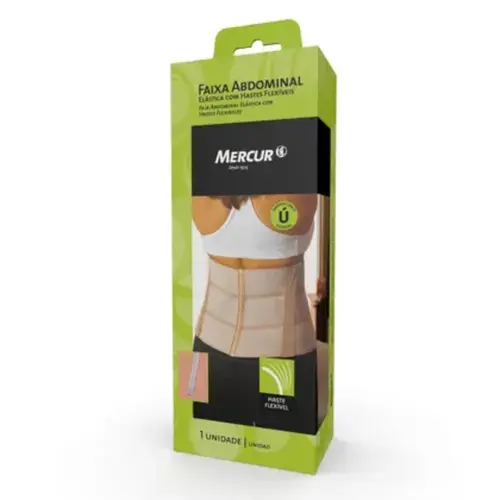 Faixa Abdominal Mercur Elastica Com Hastes Flexiveis