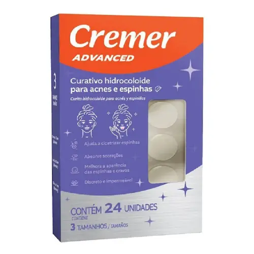 Curativo Hidrocoloide Para Acnes E Espinhas Cremer 24 unidades
