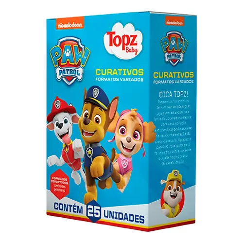 Band-aid Curativo Topz Baby Patrulha Canina 25 Unidades