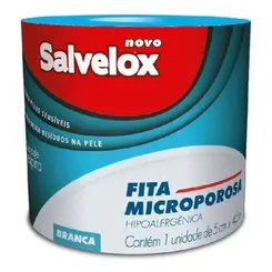 Fita Microporosa Hipoalergênica Branca Salvelox 5cm X 4,5m