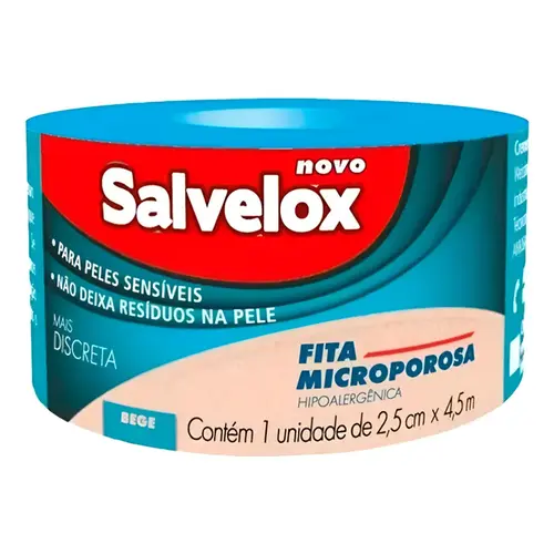 Fita Microporosa Salvelox Bege 2,5cm x 4,5m