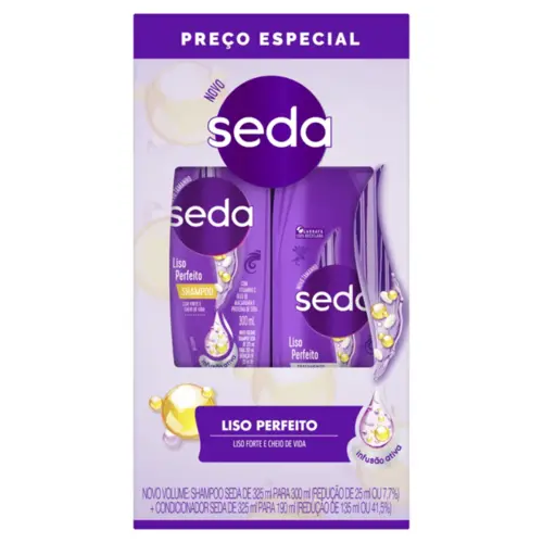 Kit Seda Liso Perfeito Shampoo 300ml + Condicionador 190ml