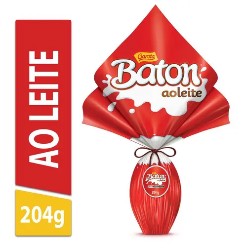 Ovo Pascoa Baton Choco Ao Leite 204G