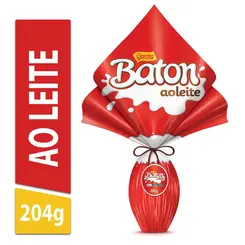 Ovo Pascoa Baton Choco Ao Leite 204G