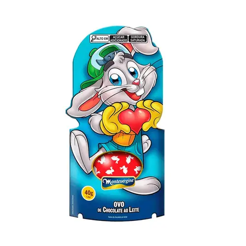 Coelhinho E Coelhinha Ovo De Chocolate Ao Leite Montevergine 40G
