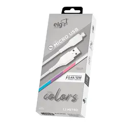 M512W - Cabo 2.4A Micro Usb Emborrachado - 1,2 Metro - Branco - Elg