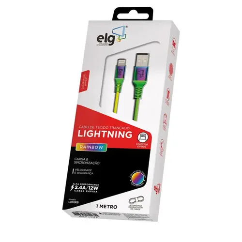 Cabo Lightning Rainbow - Recarga E Sincronizacao - 1 Metro - L810Rb