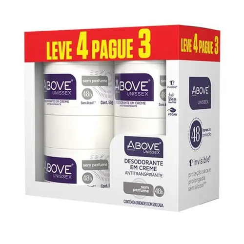Kit Desodorante Above Creme 50g Lv4Pg3 S/Perfume