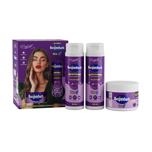 Kit Belkit Beijinhos Uva Shampoo Condicionador e Máscara