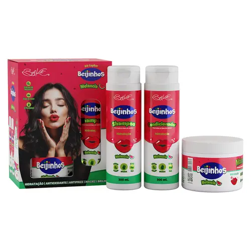 Kit Belkit Beijinhos Melancia Shampoo Condicionador e Máscara