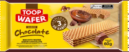 Biscoito Toop Wafer Chocolate 60G