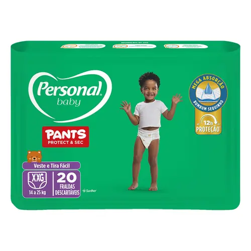 Fralda Infantil Personal Baby Pants Protect & Sec XXG 20 und